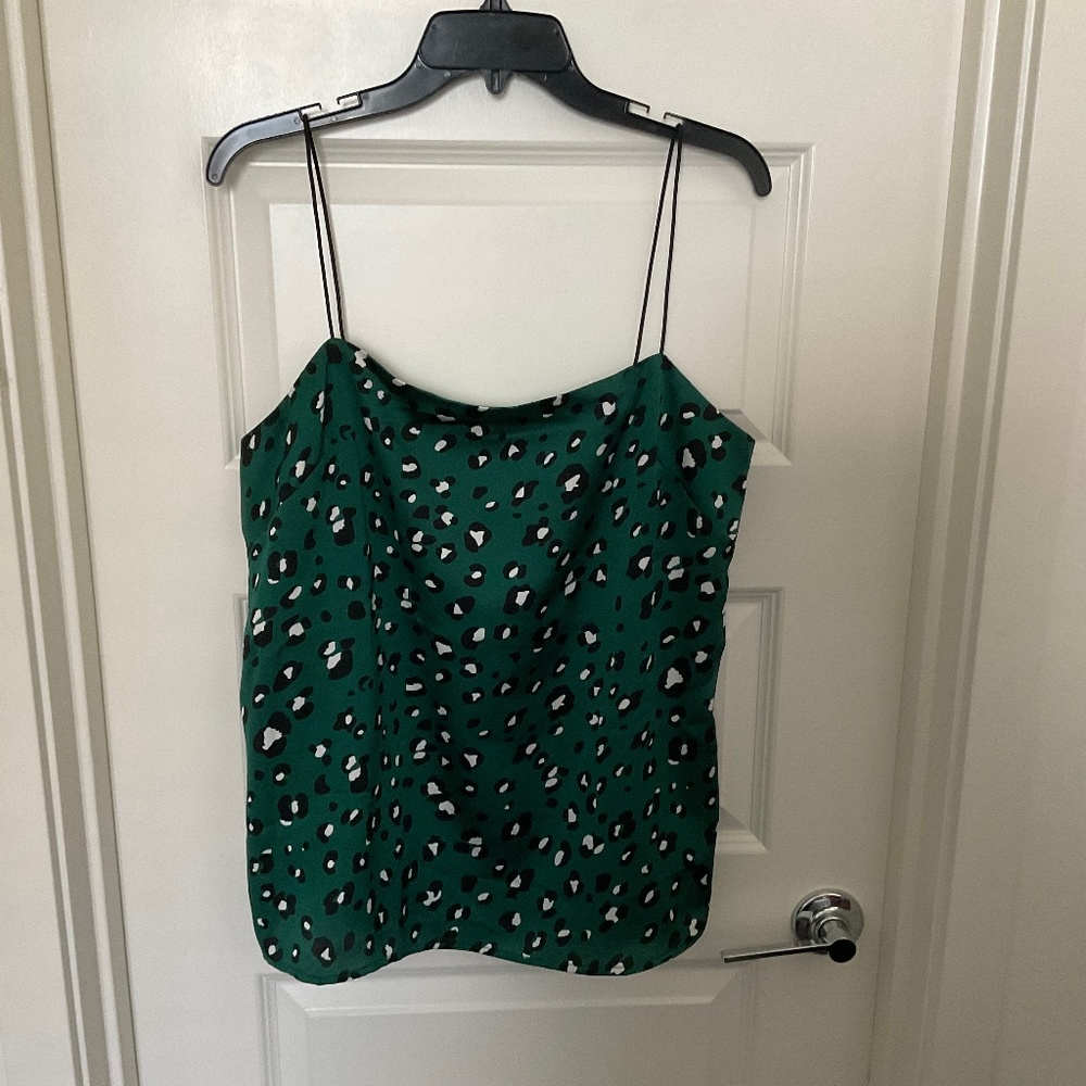 Madison the Label Green Leopard Print Tank Top - Size XL